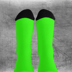 Solid Neon Green  Socks – Customizable 