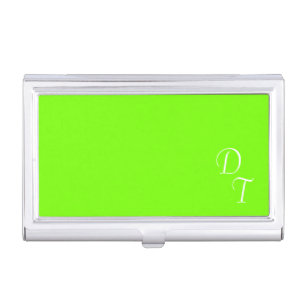 solid neon green - your monograms business card case