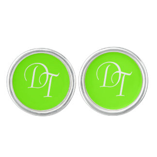 solid neon green - your monograms cufflinks