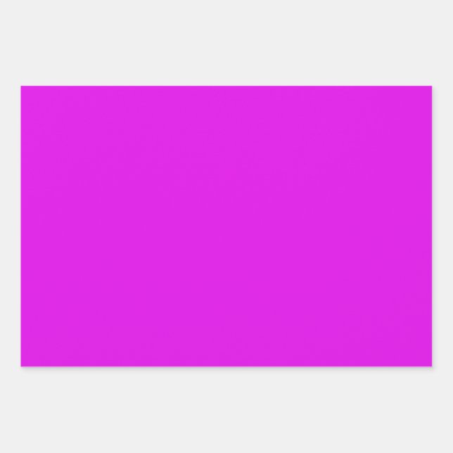 Solid Neon Hot Pink  Wrapping Paper Sheets (Front)