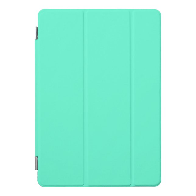 Solid neon mint cyan green iPad pro cover (Front)