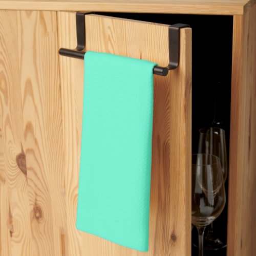 Solid neon mint cyan green kitchen towel