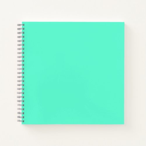 Solid neon mint cyan green notebook