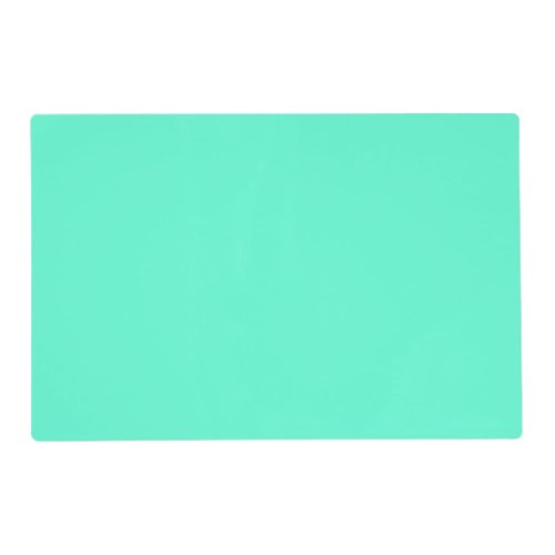 Solid neon mint cyan green placemat