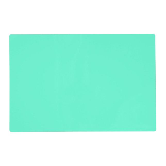 Solid neon mint cyan green placemat (Front)