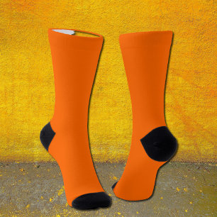 Solid Neon Orange Socks – Customizable