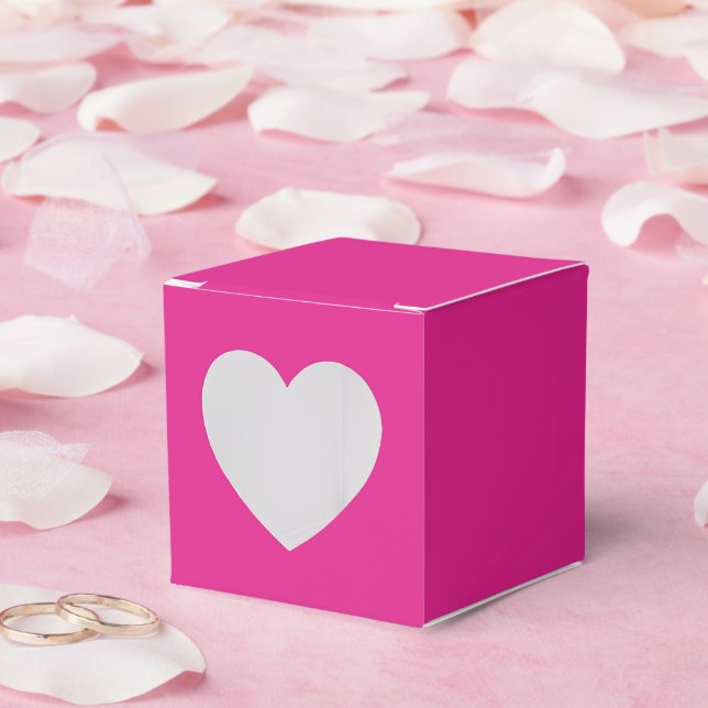 solid neon pink  favor boxes (Wedding)