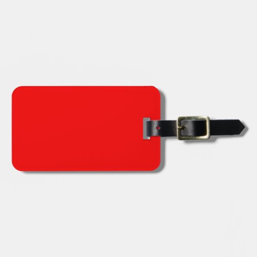 Solid neon red luggage tag