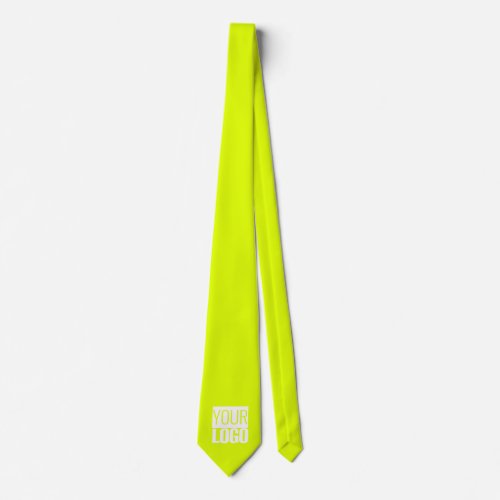 solid  neon  yellow  _ add logo neck tie