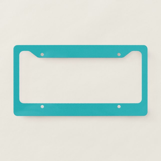 Solid ocean blue teal license plate frame (Front)
