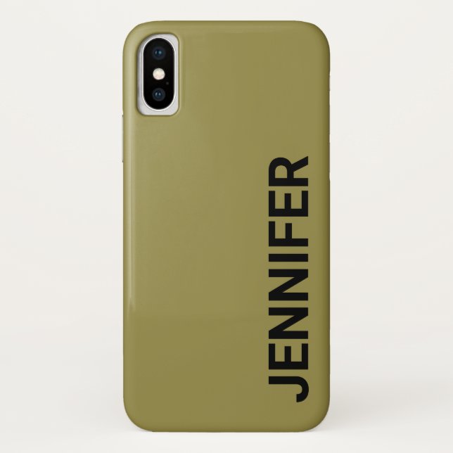 Solid Offbeat Green Custom Name Case-Mate iPhone Case (Back)