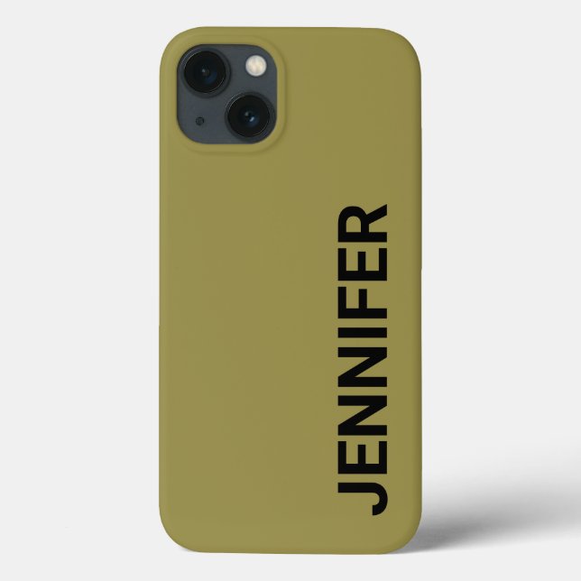 Solid Offbeat Green Custom Name Case-Mate iPhone Case (Back)
