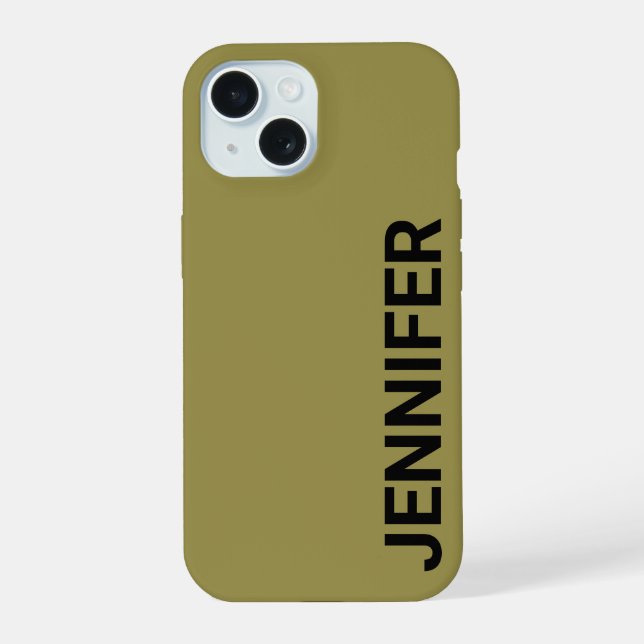 Solid Offbeat Green Custom Name Iphone Case (Back)