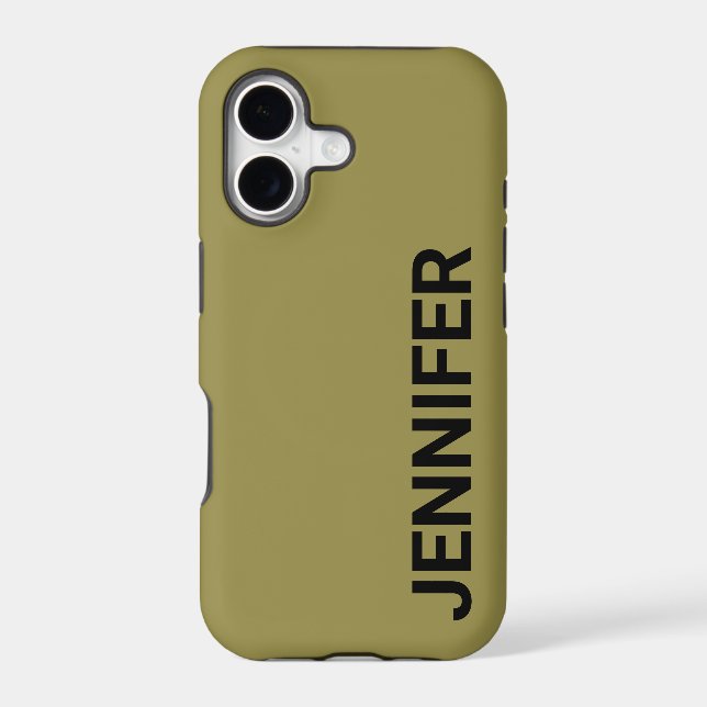 Solid Offbeat Green Custom Name Iphone Case (Back)