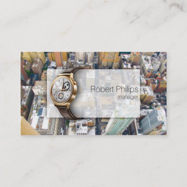 Solid office watch city skyscraper luxurious card (Front)