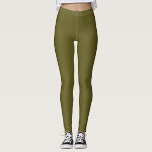 Solid Olive Green Custom Leggings