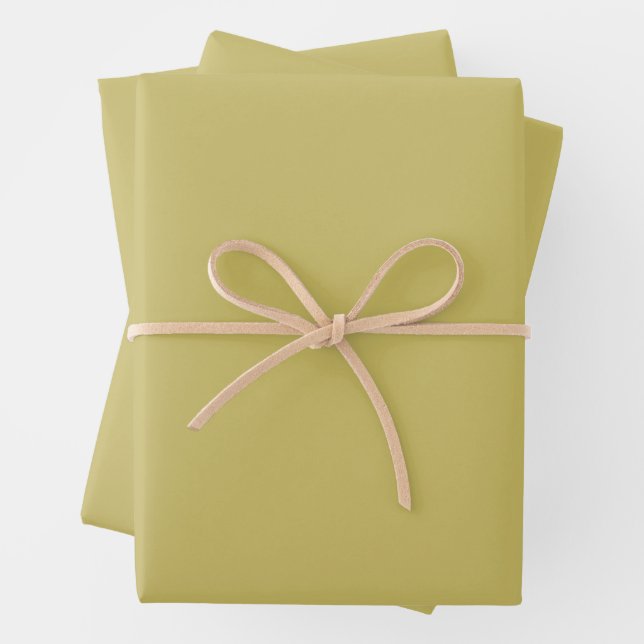 Solid Olive Wrapping Paper Sheets (In situ)