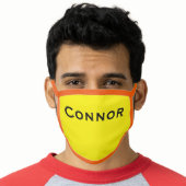 Solid Orange and Yellow with Name Cloth Face Mask (Worn Him)
