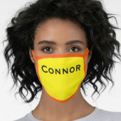 Solid Orange and Yellow with Name Cloth Face Mask (Worn Her)