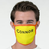 Solid Orange and Yellow with Name Cloth Face Mask (Worn Him)