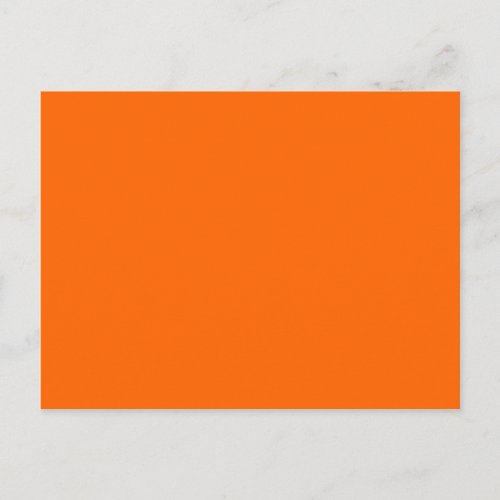 Solid Orange Background Color FF6600 Postcard