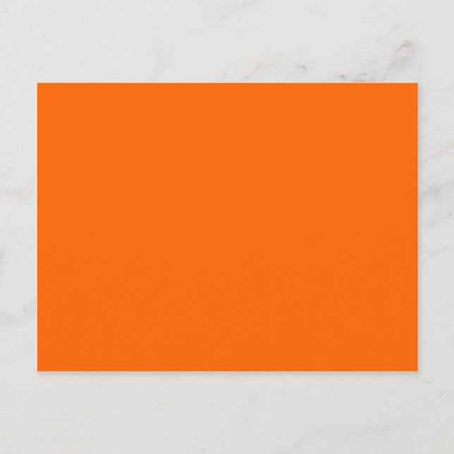 Solid Orange Background Color FF6600 Postcard (Front)