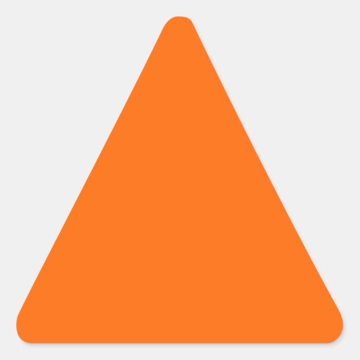 Solid Orange Background Color FF6600 Triangle Sticker