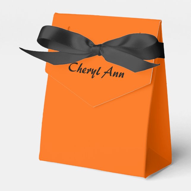 Solid Orange Favor Boxes (Front Side)