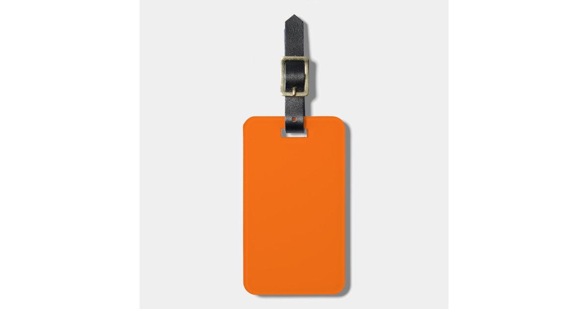 Solid Orange Luggage Tag Zazzle