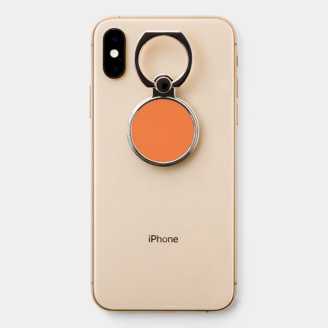 Solid orange mango apricot phone ring stand (On Phone)