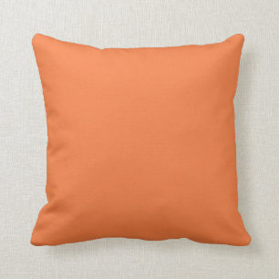 Solid orange mango apricot throw pillow