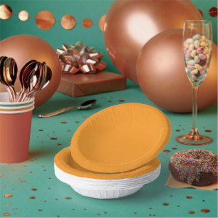 Solid Orange Paper Party Bowls