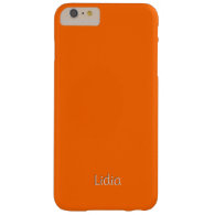 Solid Orange Personalized Barely There iPhone 6 Plus Case