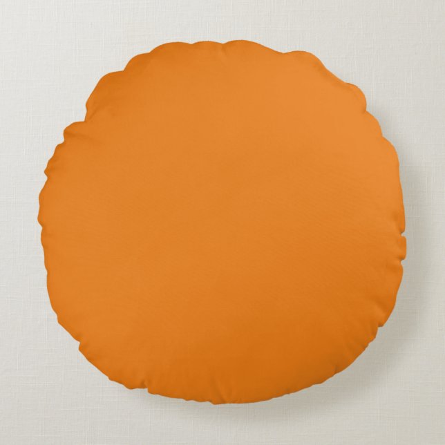 Solid Orange Round Pillow (Front)