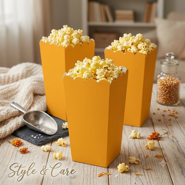 Solid Orange Simple Attractive Popcorn Favor Boxes (Solid Orange Simple Attractive Popcorn Favor Boxes)