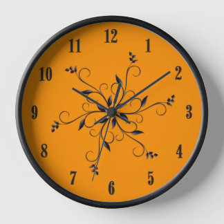 Solid Orange with Black Numbers and Accent Clock