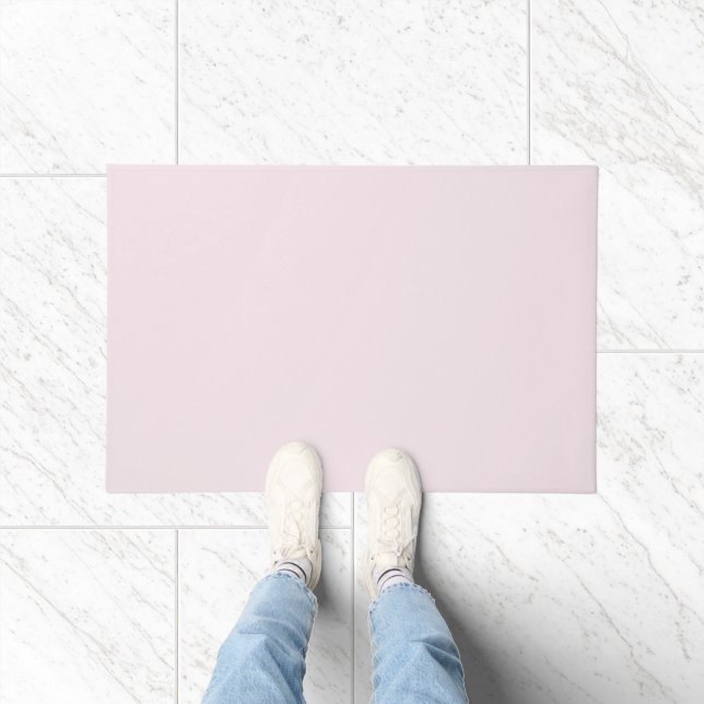 Solid Pale Blush Pink Door Mat (Indoor)