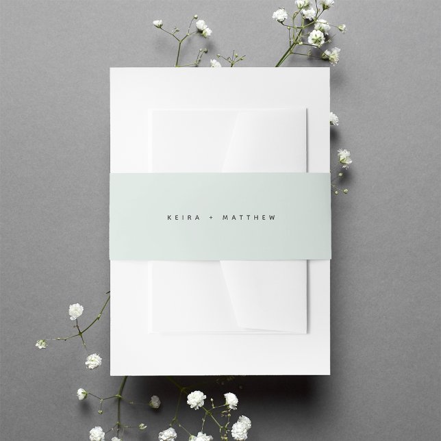 Solid Pale Green Wedding Invitation Belly Band (Creator Uploaded)