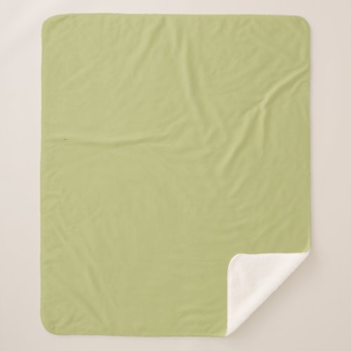 Solid Pale Olive Green by Premium Collections Sherpa Blanket