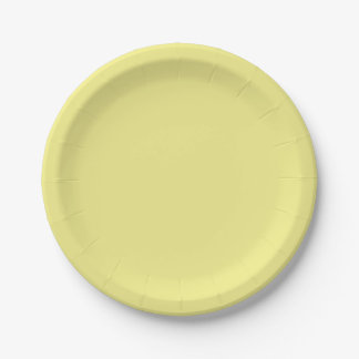 Solid pale yellow paper plates