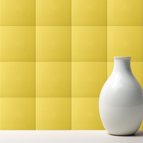 Solid pastel banana yellow ceramic tile