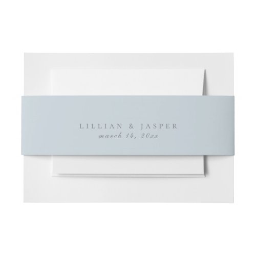 Solid Pastel Blue Wedding Invitation Belly Band