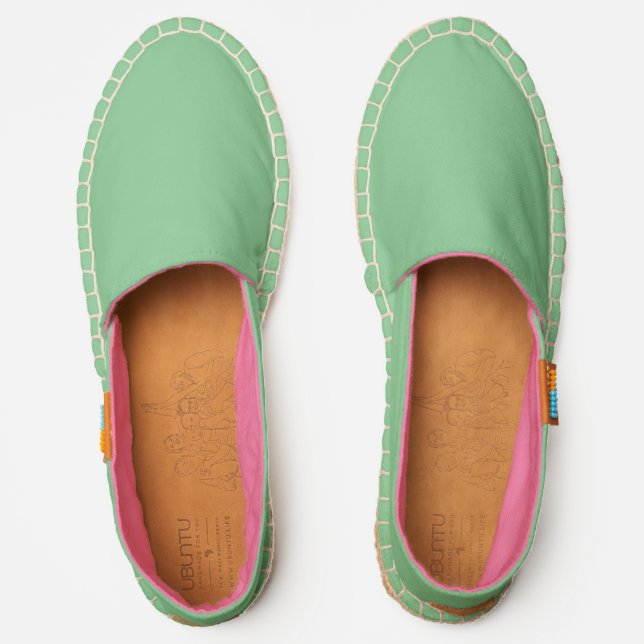 Solid Pastel Green Espadrilles (Front)