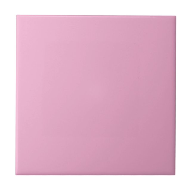 Solid Pastel Pink Ceramic Tile (Front)