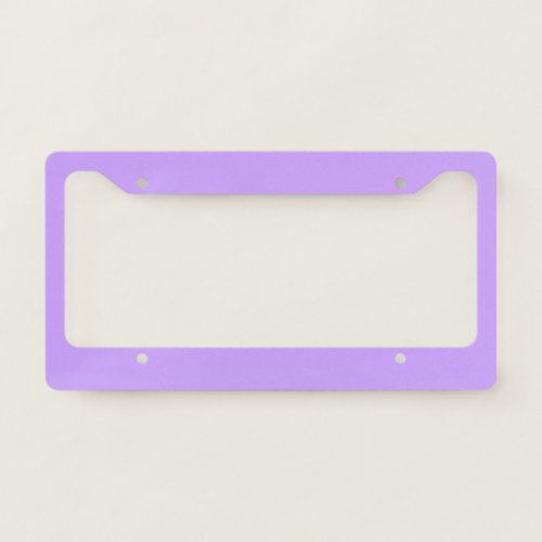 Solid pastel soft purple license plate frame