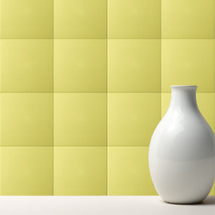 Solid pastel yellow ceramic tile