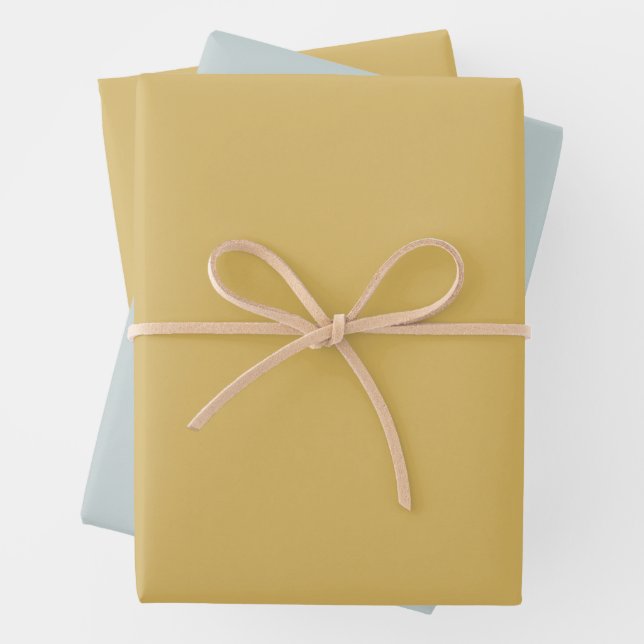 Solid Peach and Eggshell Blue Wrapping Paper Sheets (In situ)