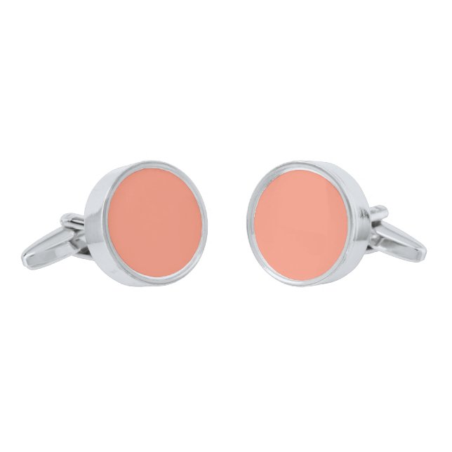 Solid peach cufflinks (Angled)