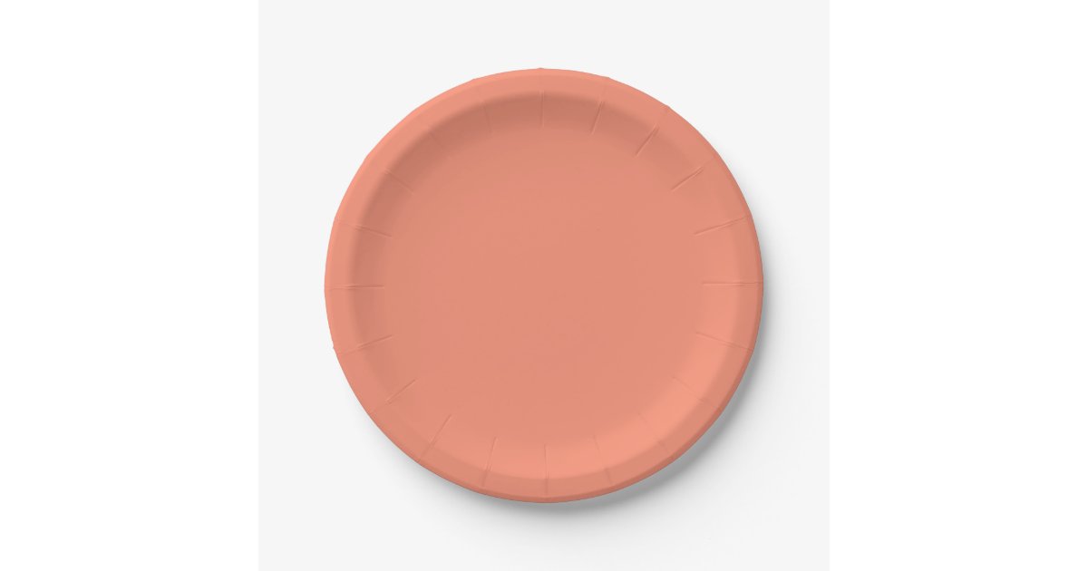 Solid peach paper plates Zazzle