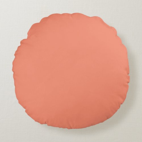 Solid peach round pillow
